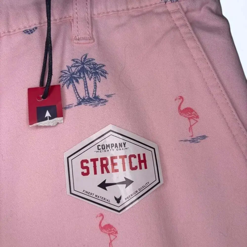 Company Eighty One Tropical Print Stretch Shorts Pink Size 34